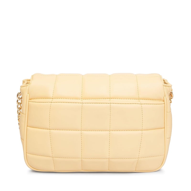 KLEIO Vegan Leather Quilted Sling Bag for Women - Cream - Image 4
